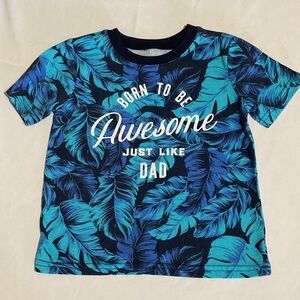 Kidgets Blue Leaf Print Kids T-Shirt